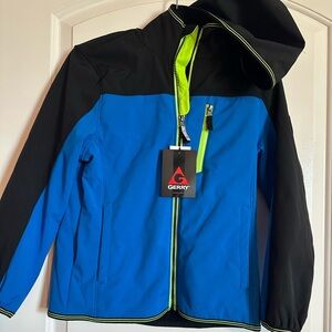 Gerry Black and Blue Jacket with Green Highlights - Boys Falcon Softshell